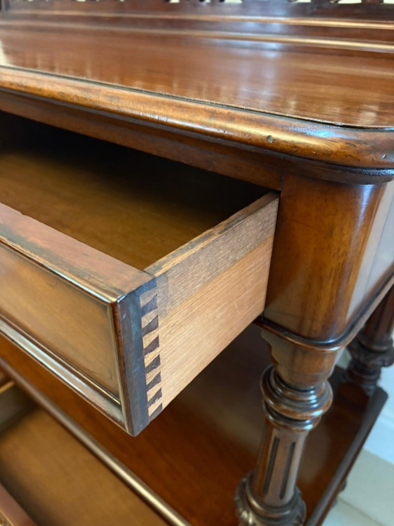 Antique English Victorian Mahogany Sideboard / Buffet Server Dumbwaiter with Gallery Back - Image 7